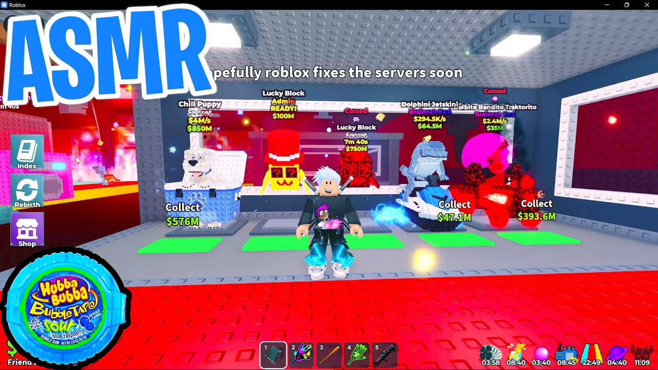 ASMR Roblox Steal a Brainrot NEW Fuse Event Admin Abuse 😴 Gum Chewing 🎮🎧 Controller Sounds 💤