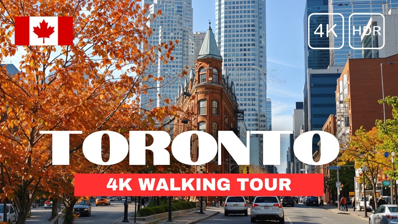 [4K] Toronto Autumn Walking Tour 🍂🍁 Enjoy Canada's Fall Foliage on a Magical Afternoon Walk 🍂🍁