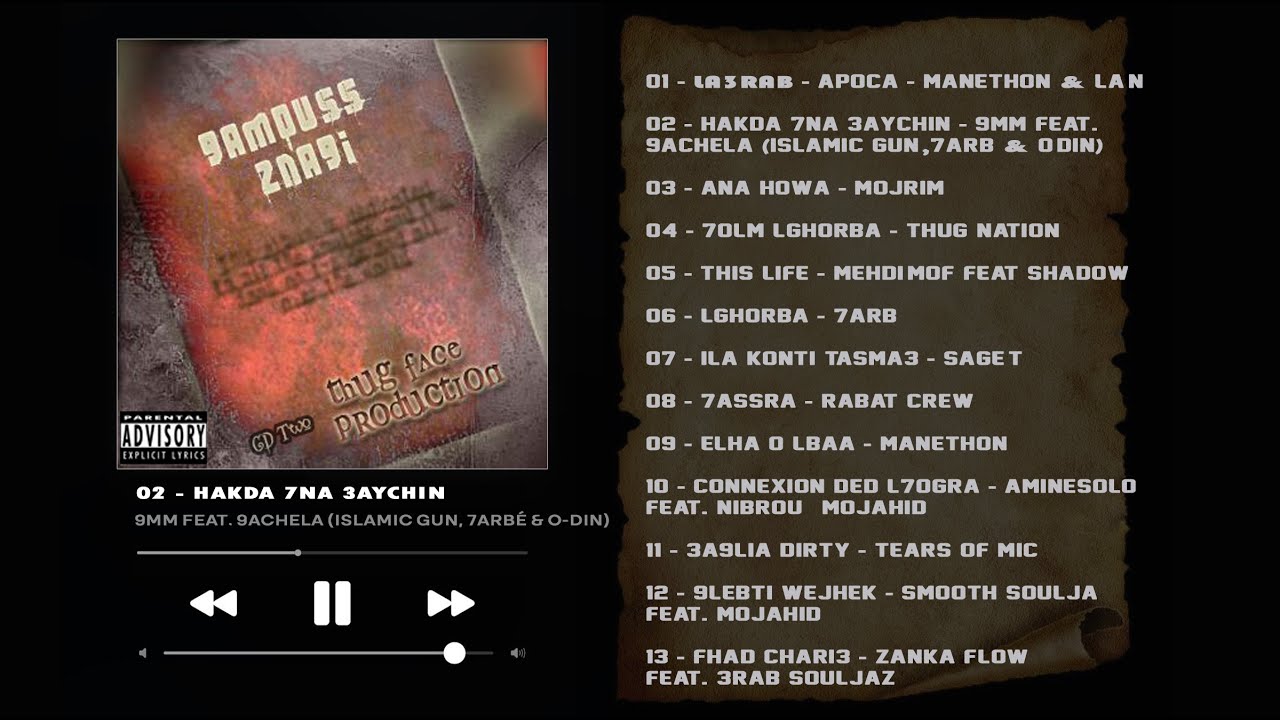 02 - Hakda 7na 3aychin - 9mm Feat. 9aCheLa - Islamic Gun, 7arbé & O-din (9amous Zna9i-CD2)