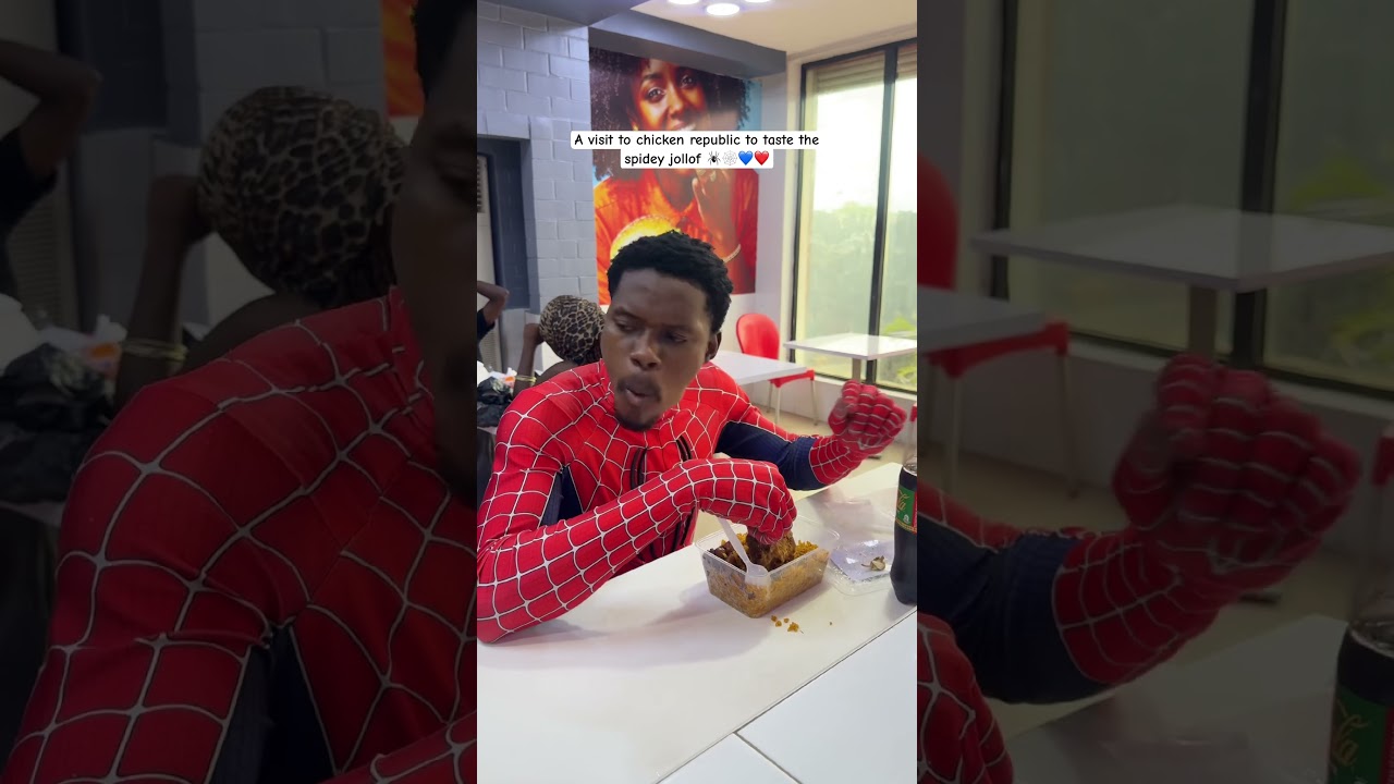 Visit chicken republic now to taste the Spidey jollof &hellip; #spidermanbrandnewday #trending #spiderman.
