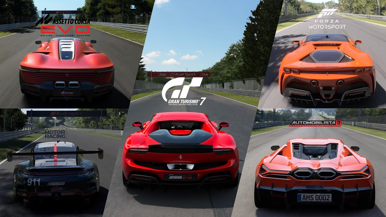 Nürburgring Nordschleife Long Straight Comparison | AC EVO vs Forza 8 vs PMR vs AMS2 vs GT7
