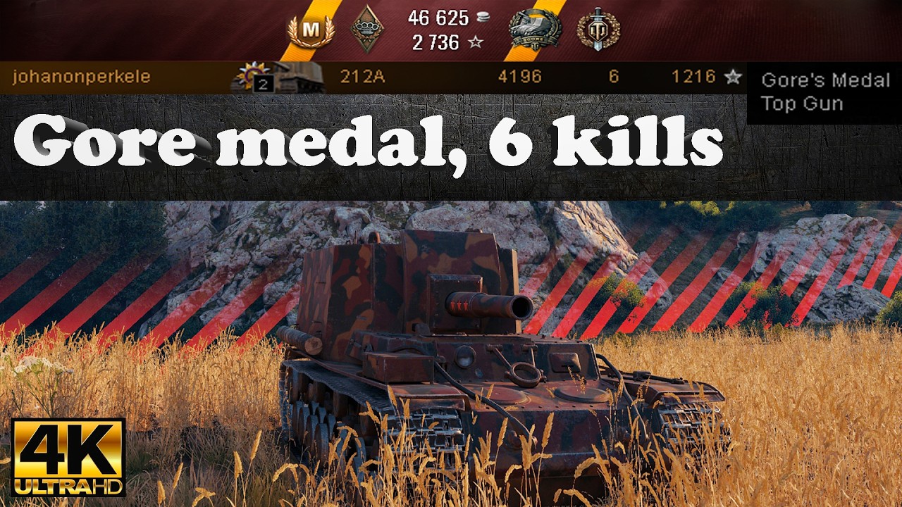 212A Ace Tanker, Gore Medal, 6 Kills, 4196 DMG, 1216 EXP | Ultra HD 4K | World of Tanks Replay