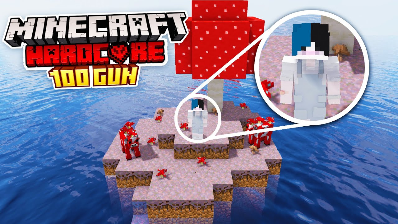 Minecraft'ta ISSIZ Mantar Adasında 100 Gün Hayatta Kaldım