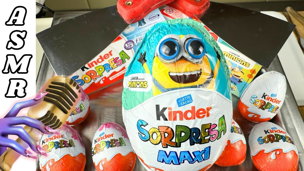 Uovo a sorpresa ASMR Kinder Giant scartato a -30°C: rivelazione di sapore soddisfacente!