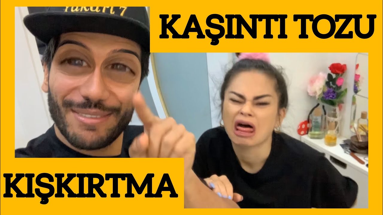 #kışkırtma TİKTOK ÇEKERKEN EZGİZEM'in TİŞÖRTÜNE KAŞINTI TOZU ATTIM