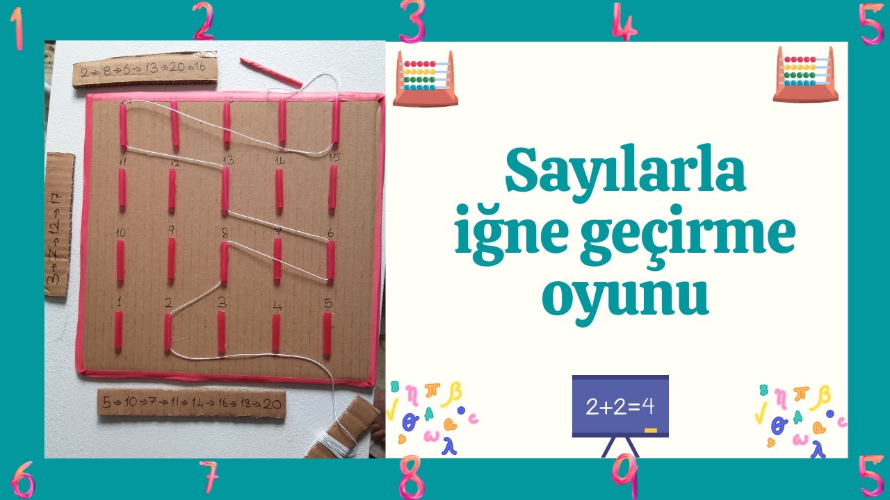 sayılarla iğne geçirme oyunu / sayıları öğreniyorum / ardışık sayı bulma oyunu / okul öncesi oyunlar