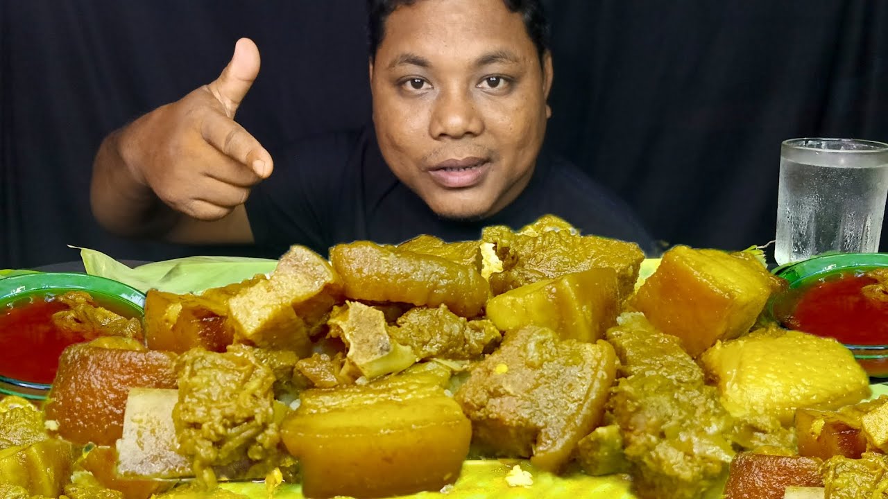 MUKBANG | Very Spicy Pork Ribs & Pork Belly Curry, Pork Gravy | With White Rice Northeast Style 