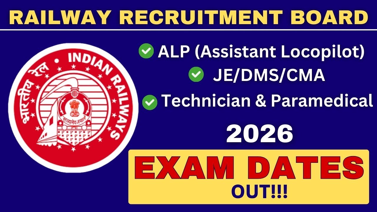 RRB 2026 Various Posts Exam Dates released by Indian Railways 