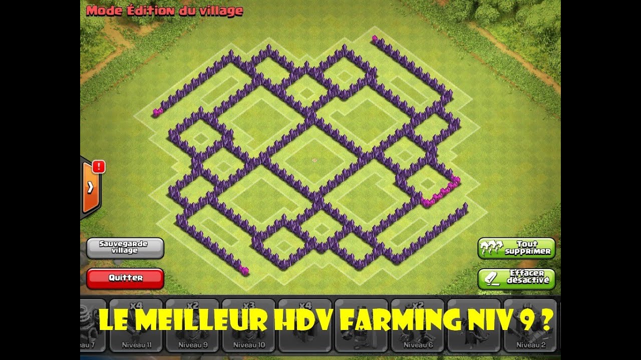 CLASH OF CLANS : LE MEILLEUR HDV 9 FARMING?