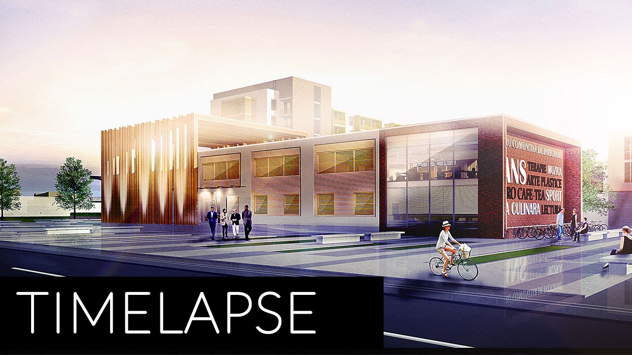 Architectural Visualization Render | Photoshop Post Production | Time lapse short 2