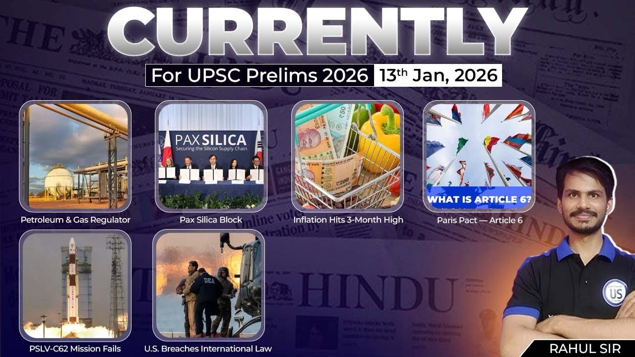 UPSC Prelims 2026 | 13th January Current Affairs | Hindu + IE | PYQs Practice | MAD Techniques#upsc
