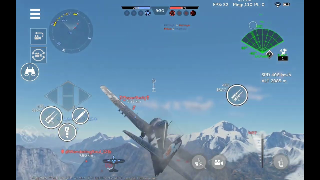 BF 109 E-3, XP-55, F6F-5N Hellcat air battle gameplay #WTM 