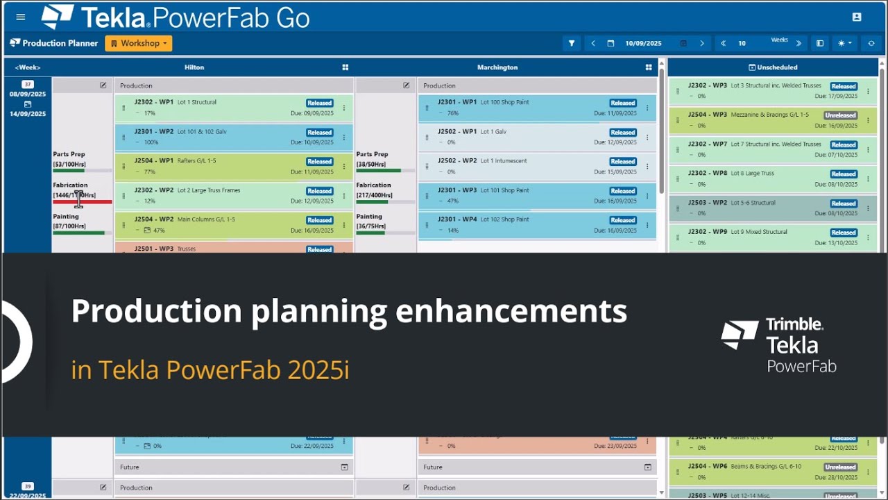 Enhanced Production Planning in Tekla PowerFab 2025i