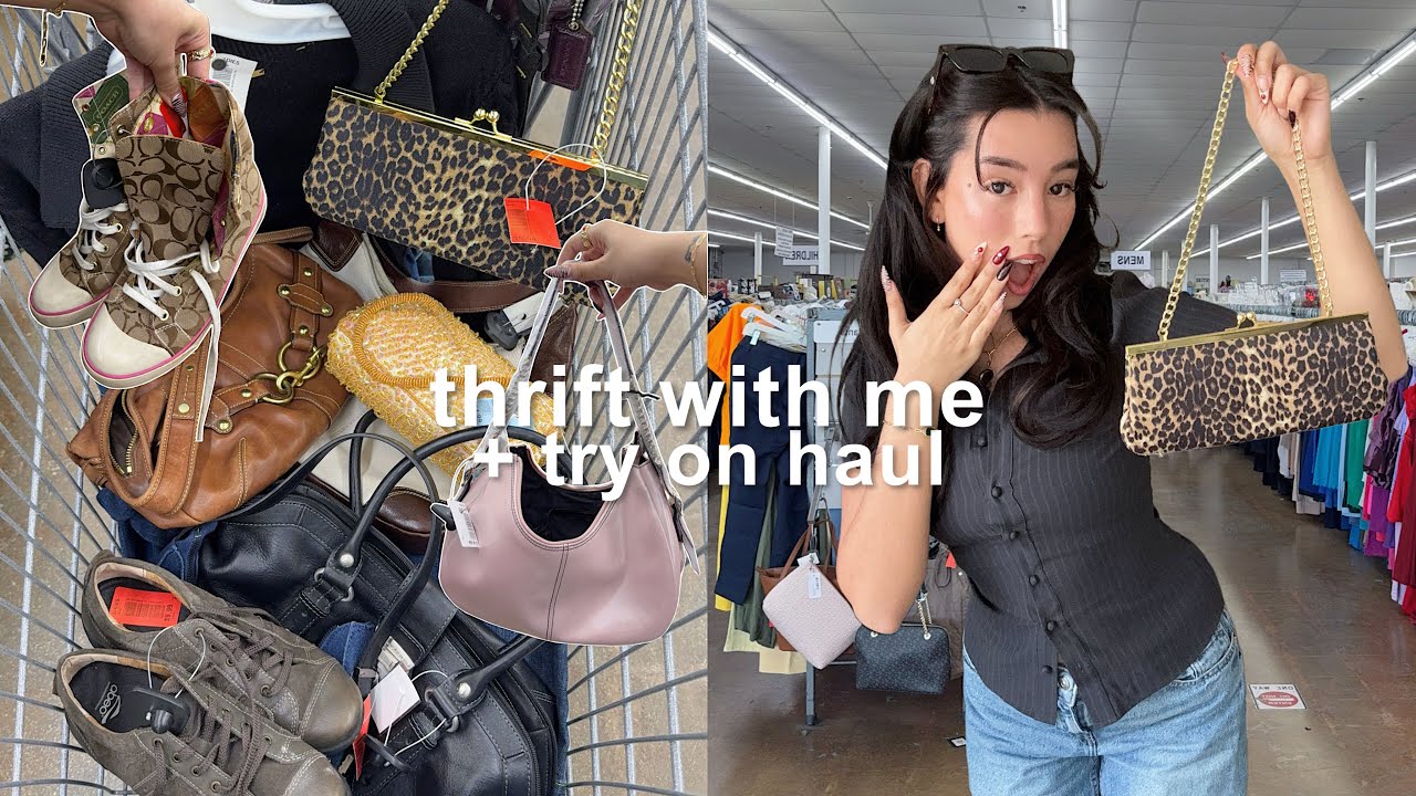 THRIFT WITH ME + try on haul 🎀 spring 2025 trends *so many purses 😳👜*