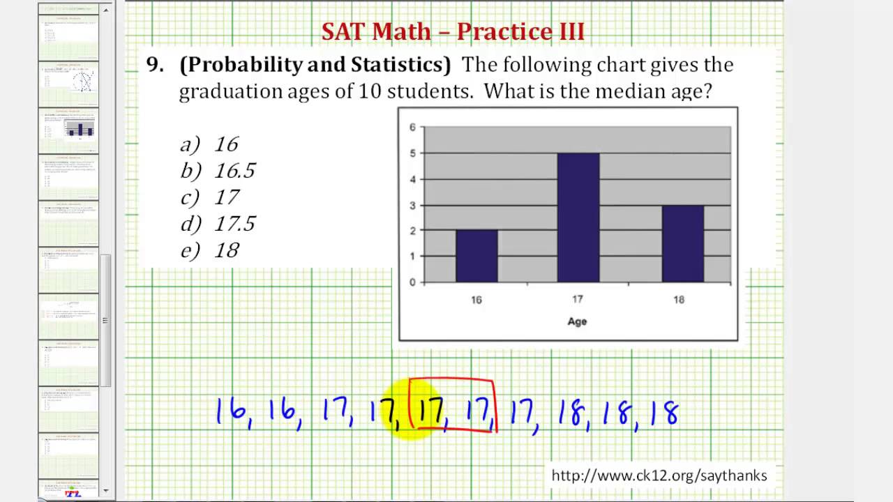 SAT Math (Probability and Statistics) - Practice 3.9