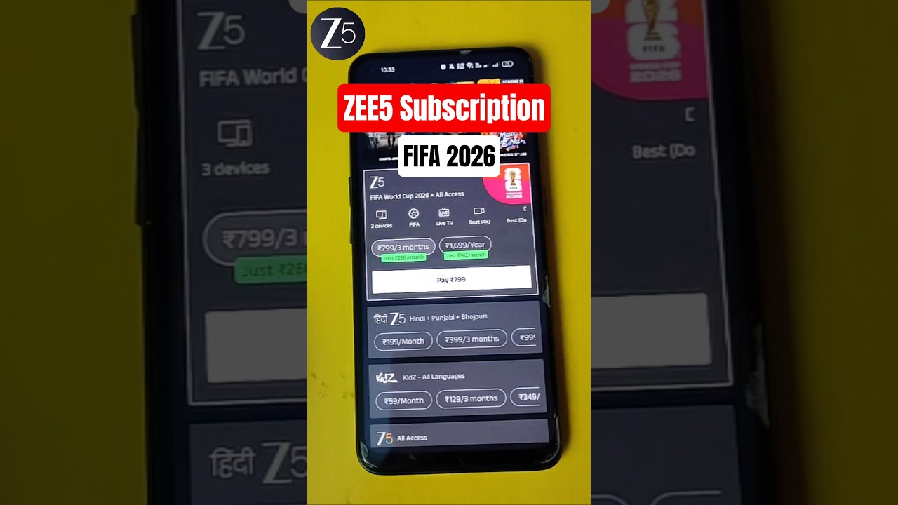 ZEE5 FIFA WORLD CUP 2026 Subscription for ₹799 #shorts