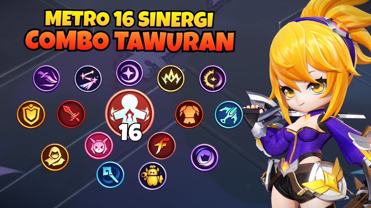 METRO 16 SINERGI CHESSBOARD AMPE PENUH WKWK - MAGIC CHESS GOGO