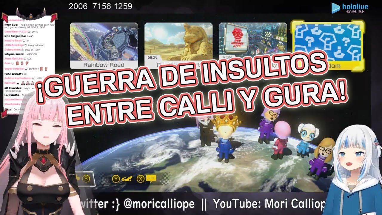 [Hololive][Sub. Español] ¡Gura y Calli se insultan en Mario Kart!