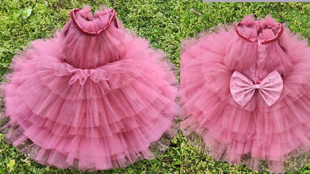 DIY: Baby Frock Cutting and Stitching / pleated baby frock design/ layer frock cutting and stitching