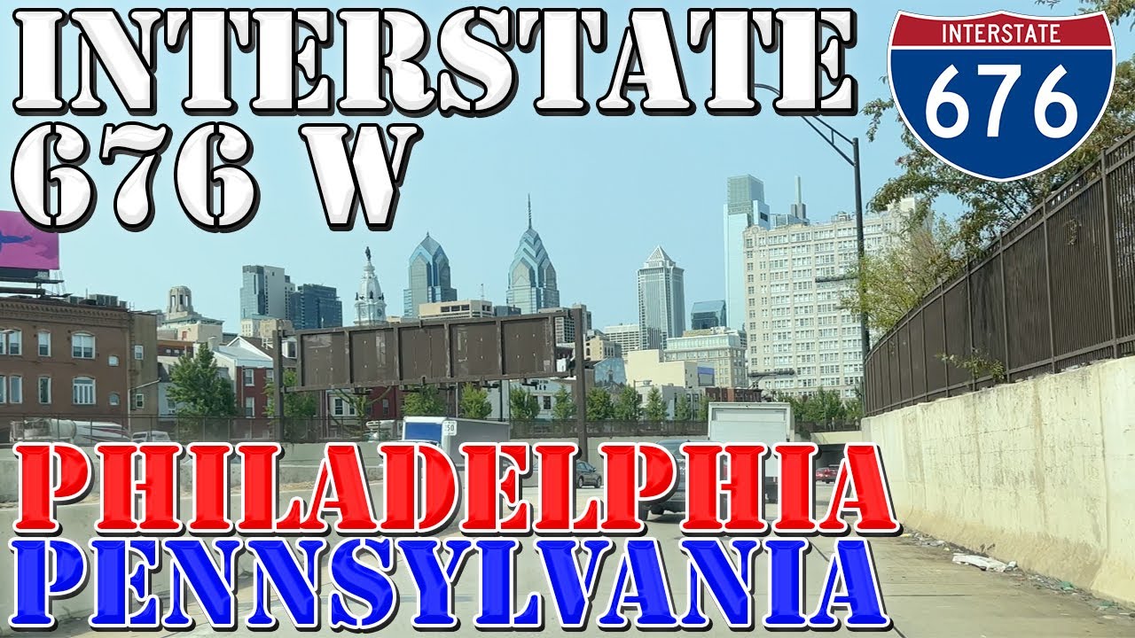 I-676 West - Traffic Lights on an INTERSTATE? - Philadelphia - Pennsylvania - 4K Highway Drive