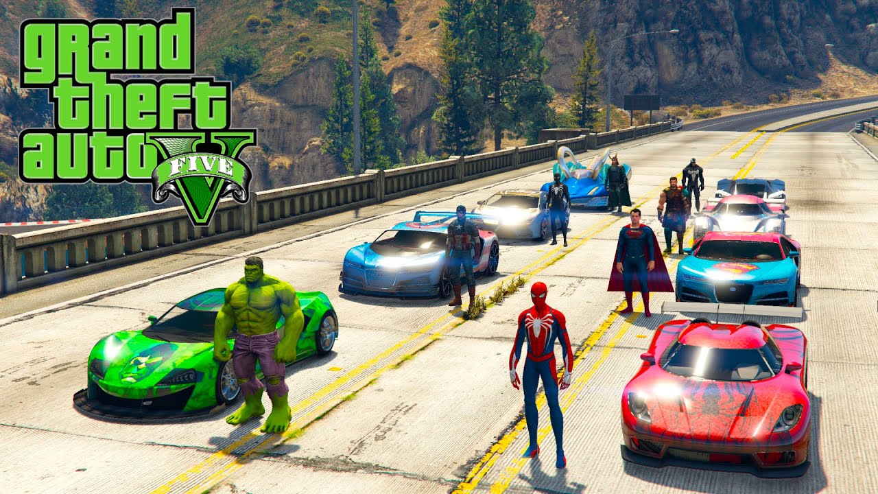 Stunt challenge from superheroes Spiderman Hulk Captain America SuperMan
