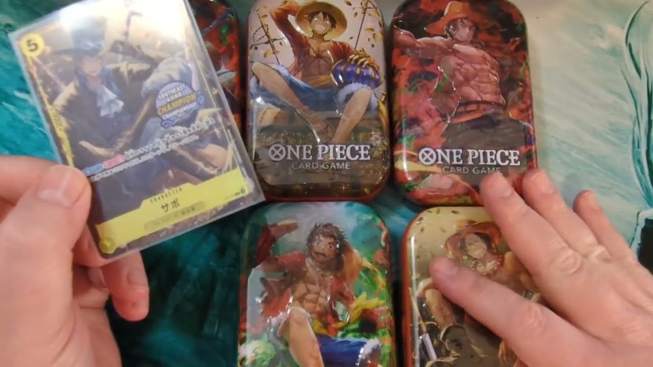 OnePiece - 6 japanische Tins geöffnet, 1 Mega Hit. TS-01 Asia