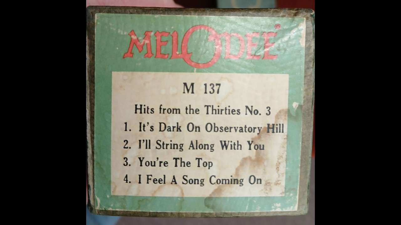 Hits From The 1930s Medley #3 on Melodee Player piano roll 
