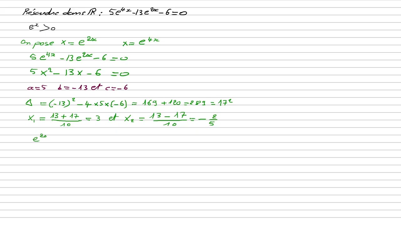 Résolution d'une équation avec exp ( 1ere Maths spé )