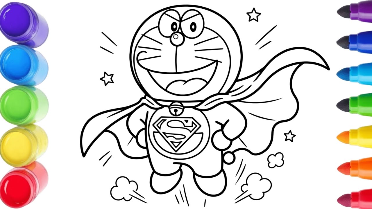 Doraemon Superhero Coloring Page | Fun Coloring for Kids