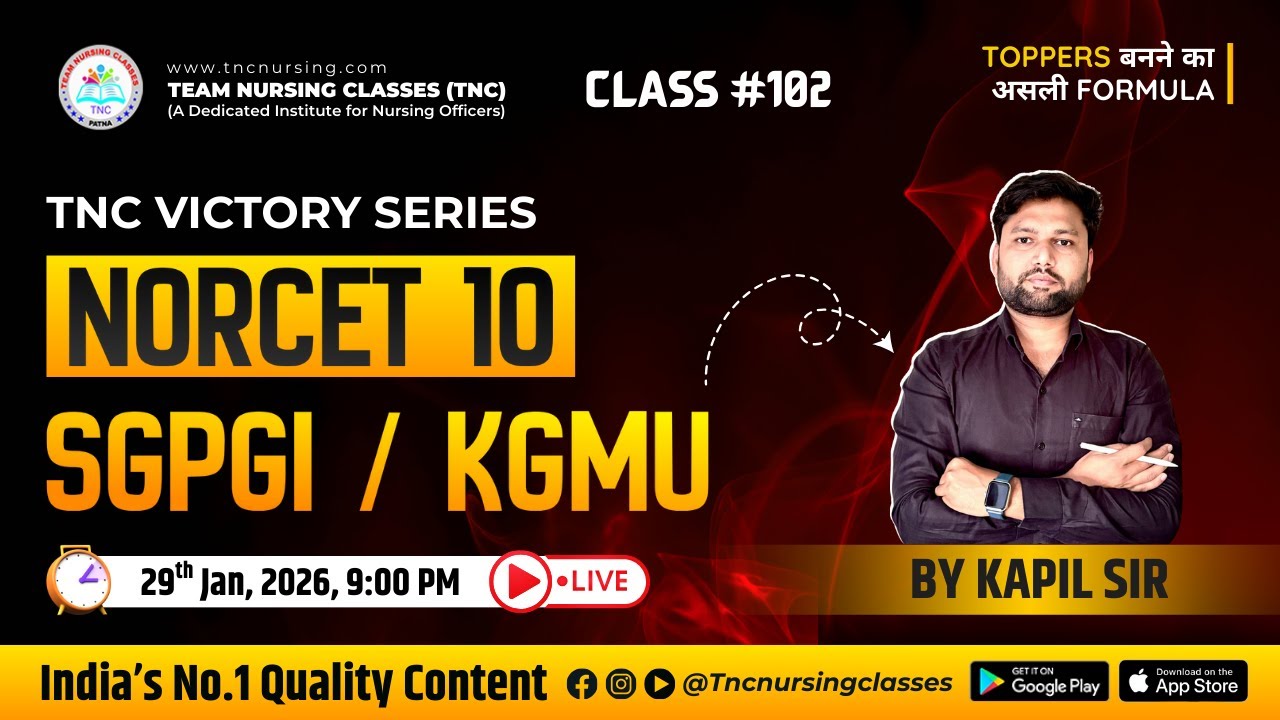 TNC VICTORY Series # 103 Norcet, SGPGI || By TNC Kapil Sir || Quality Content Guarantee! #tncnursing