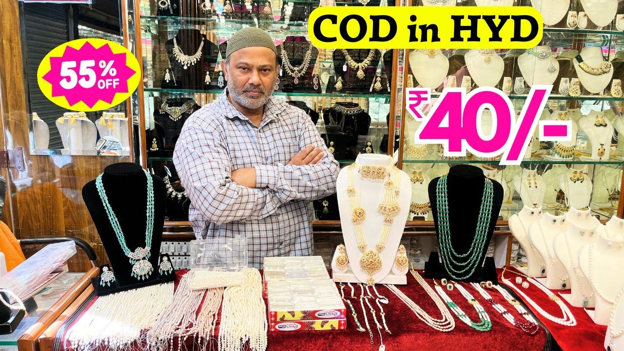 Charminar Real Pearls Jewellery Flat 55% OFF | Lad Bazar Hyderabad Shopping | Alishaan Jewellers