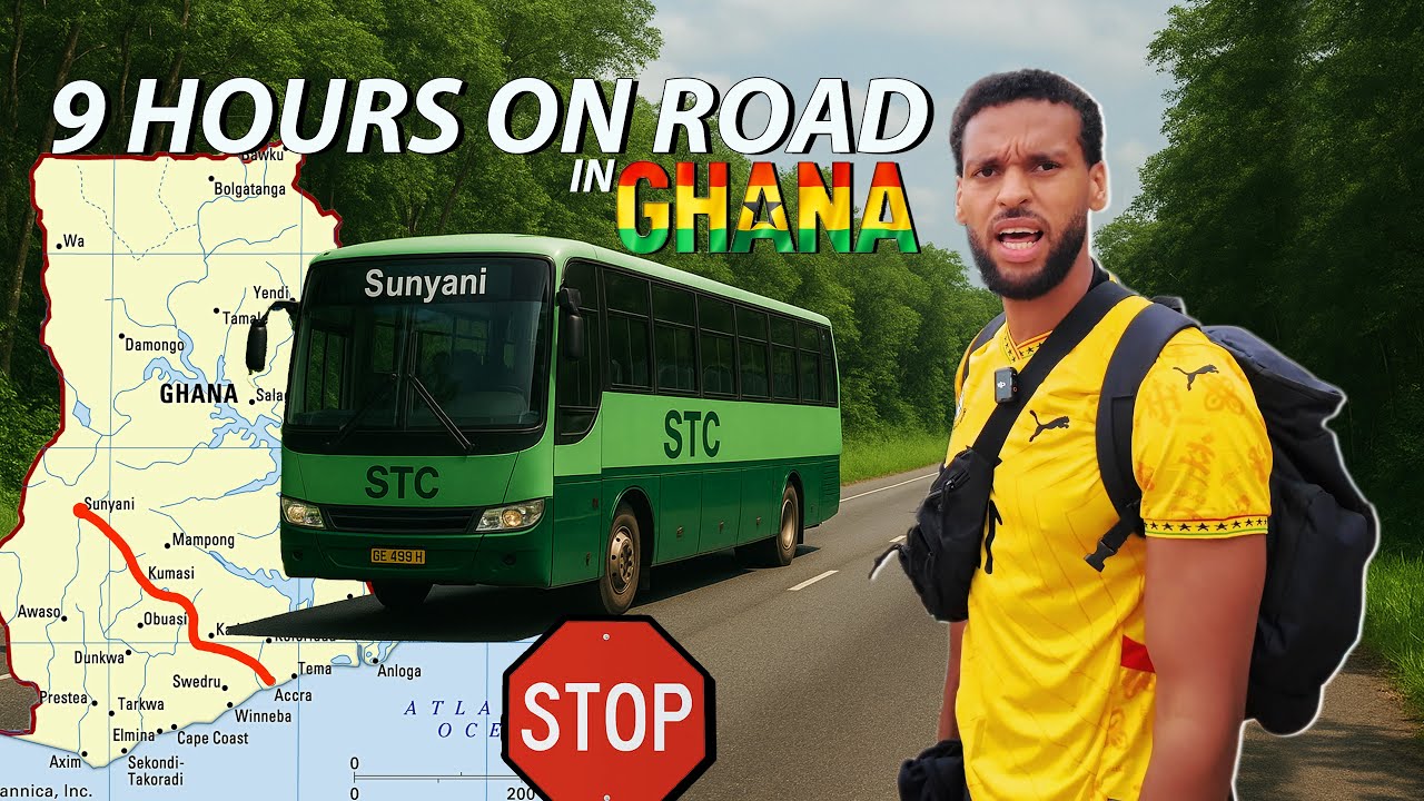 🇬🇭 TRAVELING FROM ACCRA TO SUNYANI BY ROAD | GERMAN IN GHANA FIRST-TIME BUS JOURNEY EXPERIENCE