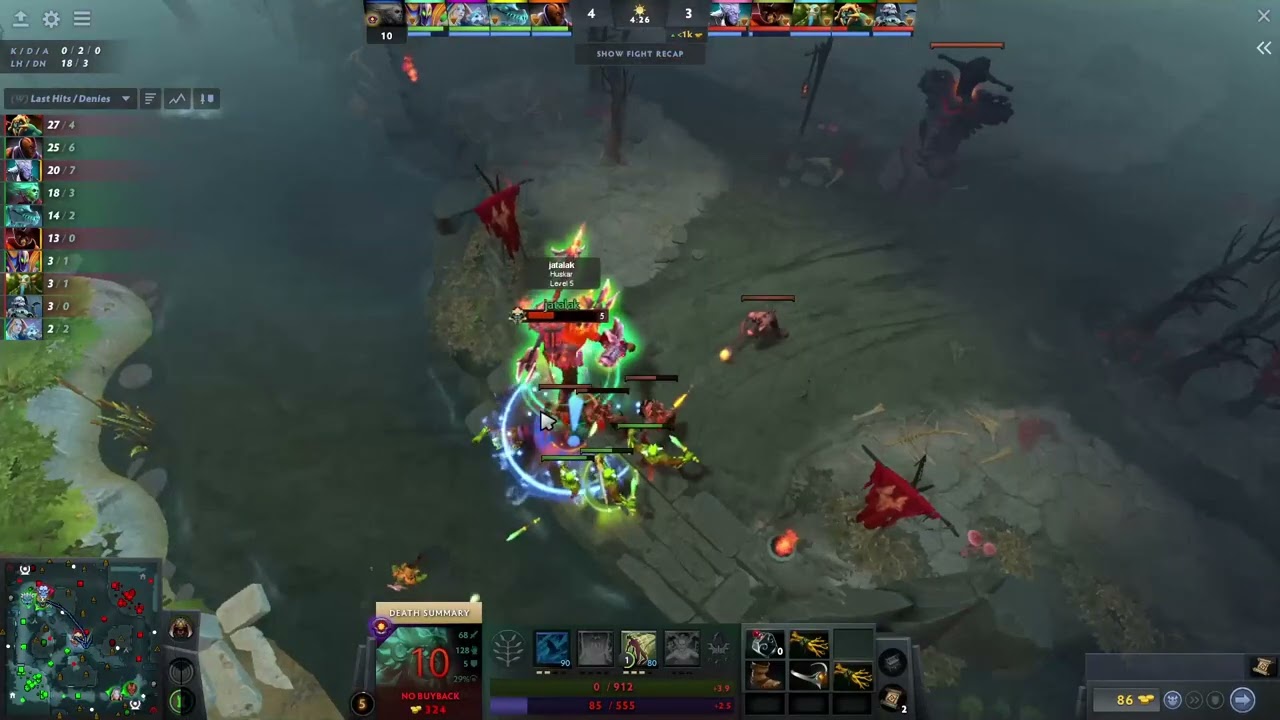 Как играть на центральной линии death prophet (Solo) против huskar - Dota 2