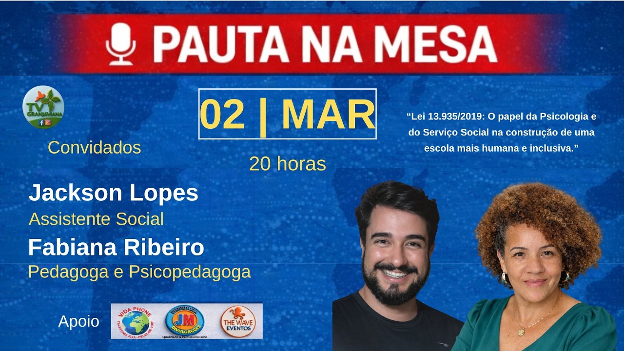 02 MARÇO | PROGRAMA PAUTA NA MESA NA TV GRANJA VIANA
