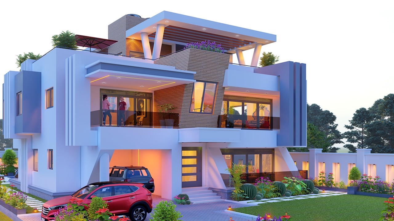 Project 54: Elegant Dream Luxury 4 Bedroom House Design tour! House [17mx18m] land [39mx22m].