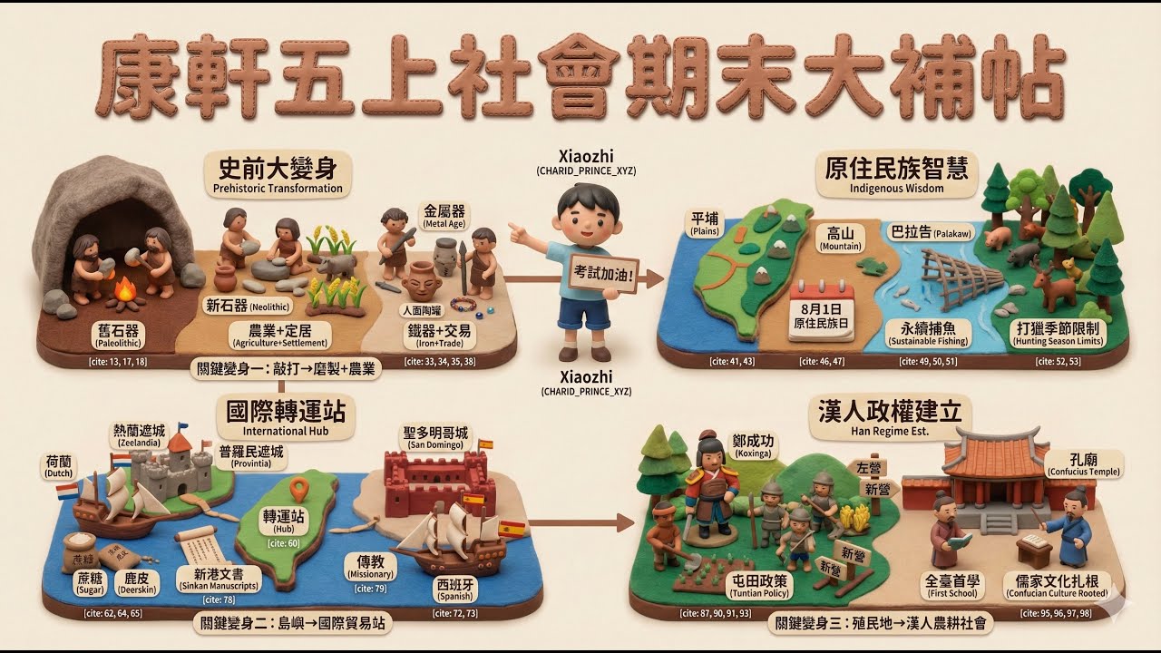 【社會科期末考大補帖】康軒5上從史前副本到鄭氏王朝的傳說裝備