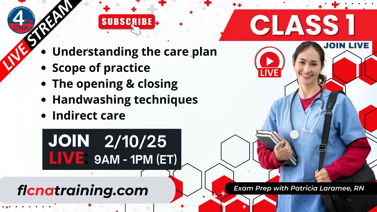 🔥 LIVE 4YourCNA Classroom! Class 1 - CNA Essentials: Care Plans, Handwashing & More! 🧼📋