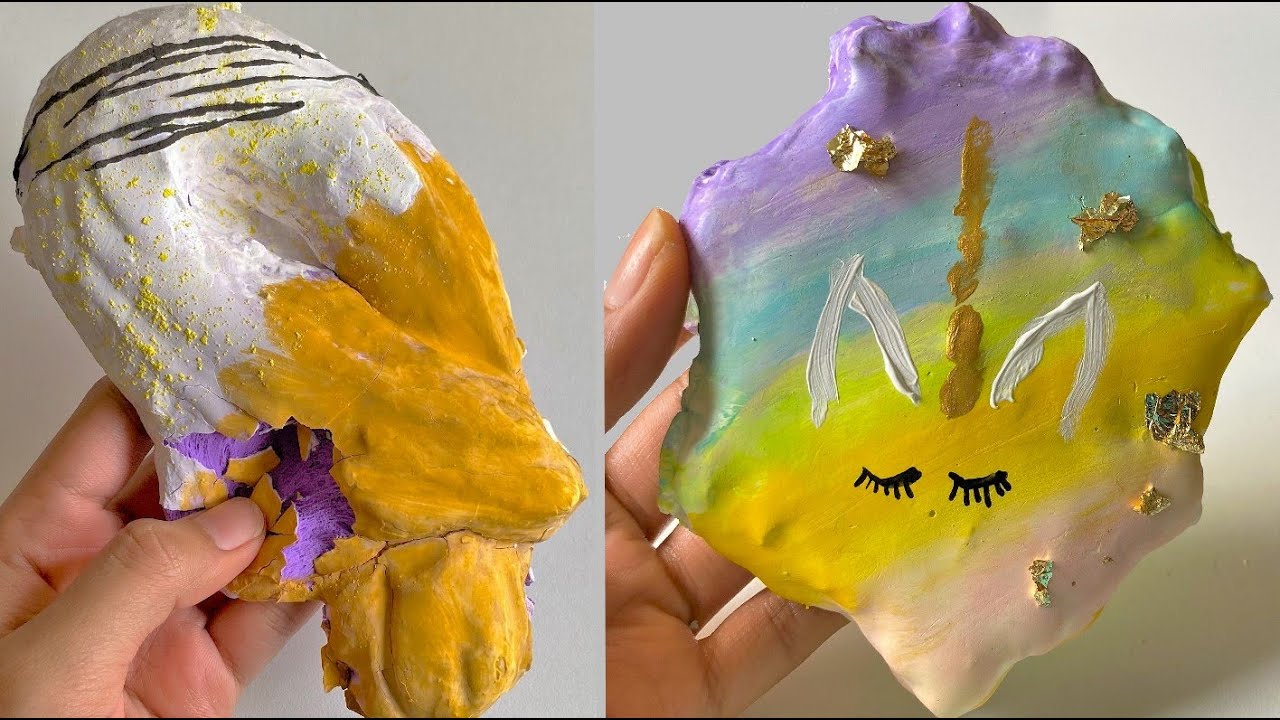 Plaster Unicorn Clay Cracking ASMR & Relaxation