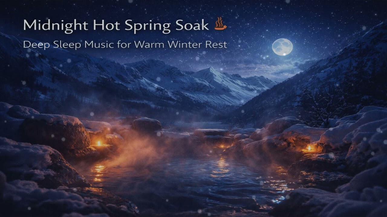 Midnight Hot Spring Soak ♨️ Deep Sleep Music for Warm Winter Rest