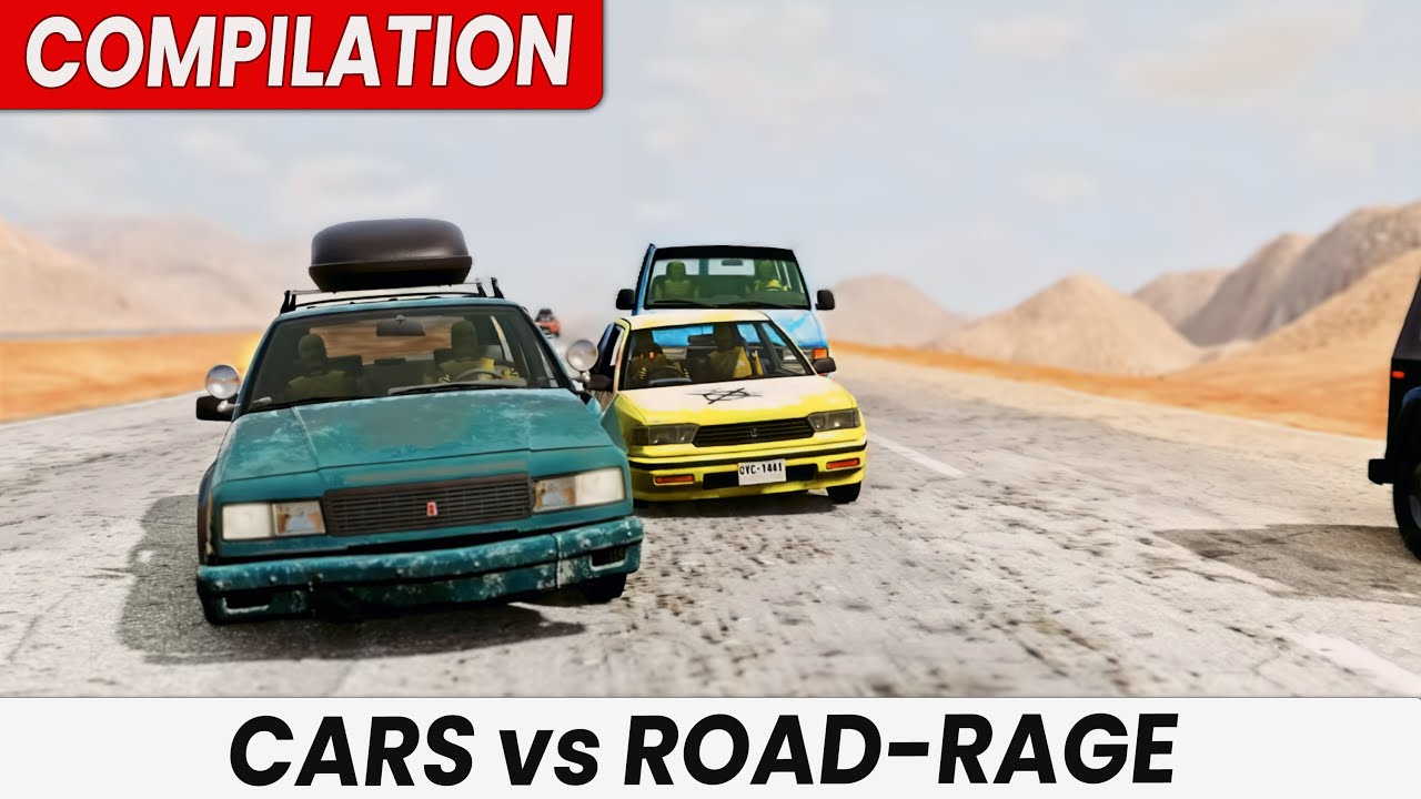 Compilation: BeamNG Drive - Cars vs RoadRage