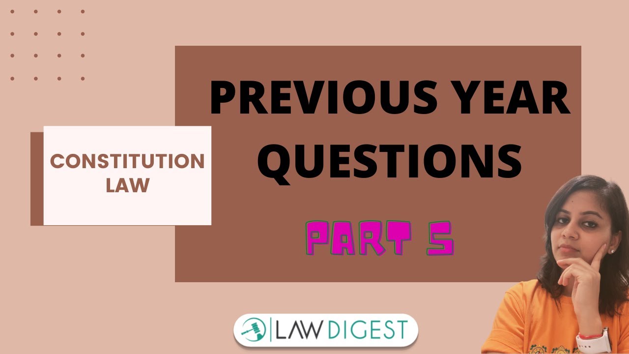 Previous Year Questions on Constitution Law P5| DU LLB, BHU LLB, PU LLB, MHCET Law