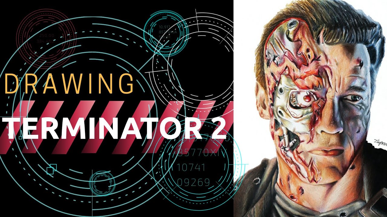 Drawing Arnold Schwarzenegger Terminator 2 (4K)