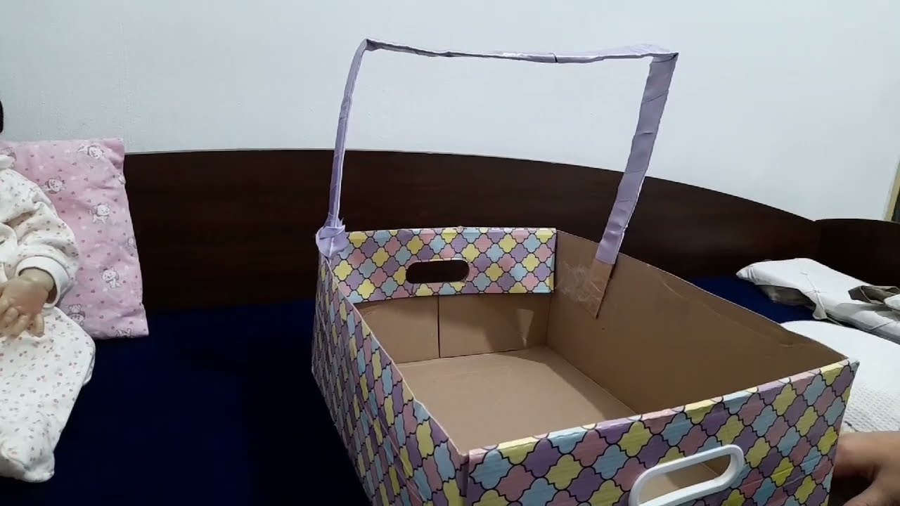 COMO FAZER BERÇO DE CAIXA DE PAPELÃO PARA BONECAS!