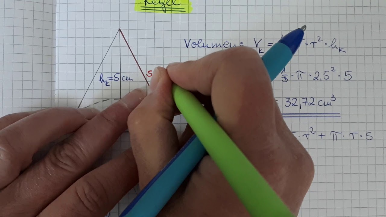 Kegel - Volumen und Oberflächeninhalt berechnen, wenn eine Angabe fehlt