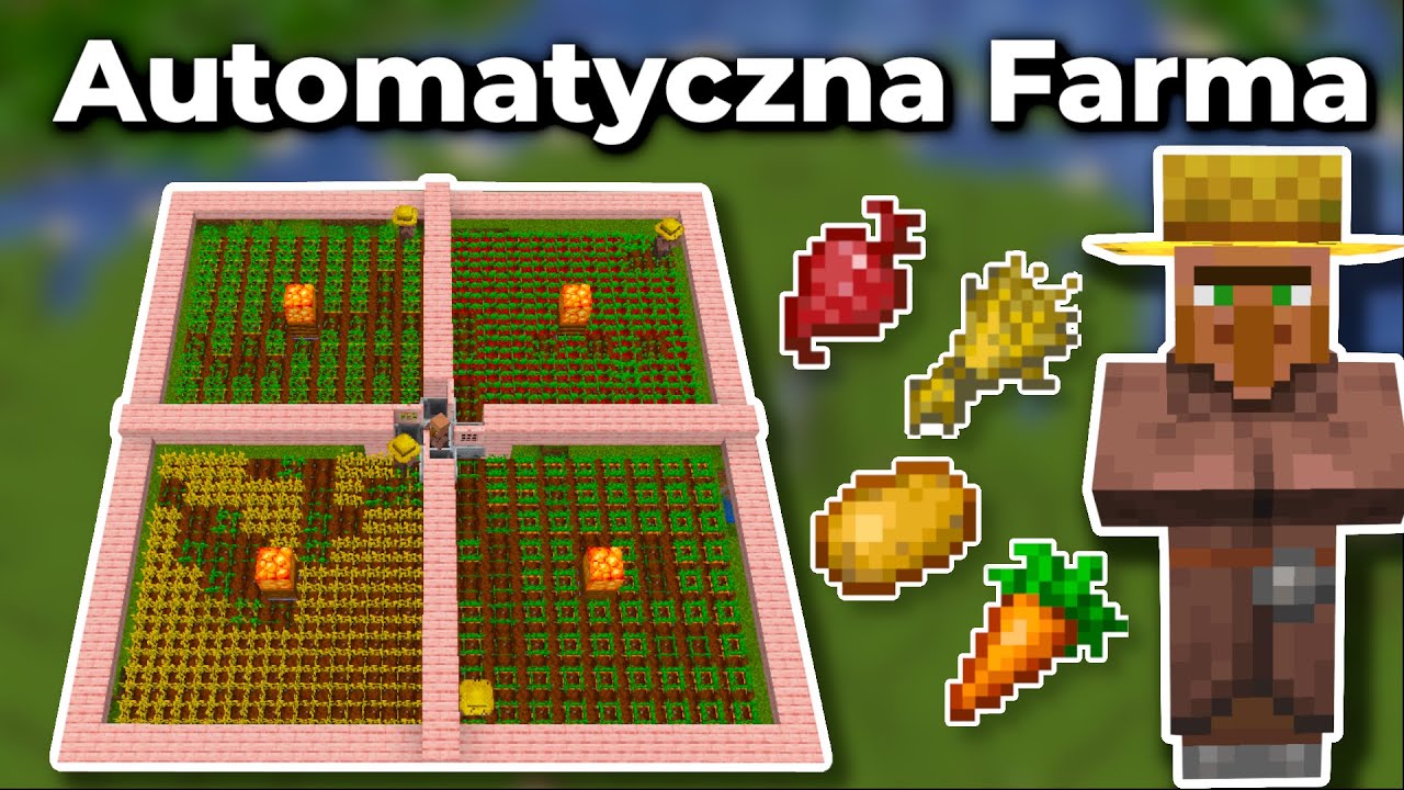 NAJLEPSZA automatyczna FARMA w MINECRAFT - Ziemniak, Pszenica, Marchew, Burak