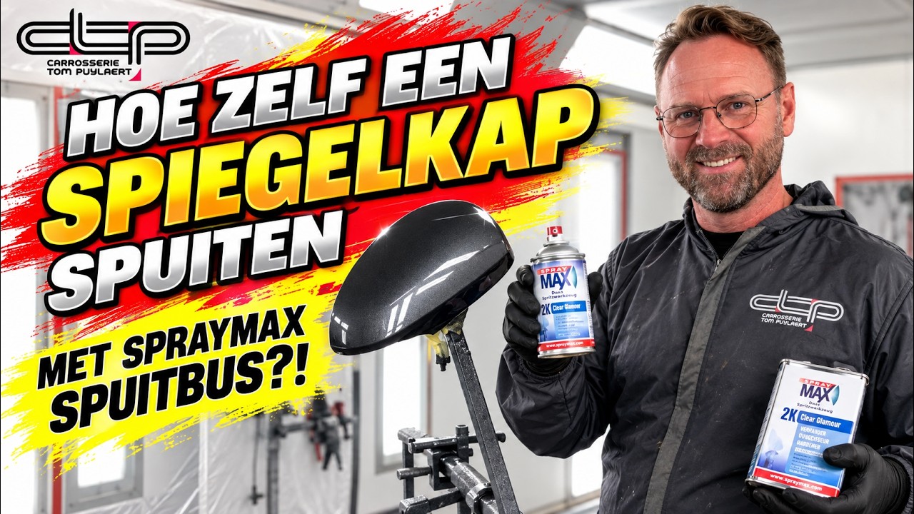 Hoe zelf een spiegelkapje spuiten met spraymax spuitbus