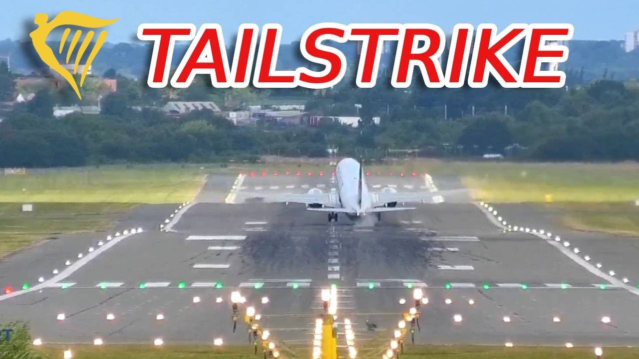 Ryanair TAILSTRIKE departing Birmingham Airport ( BHX )