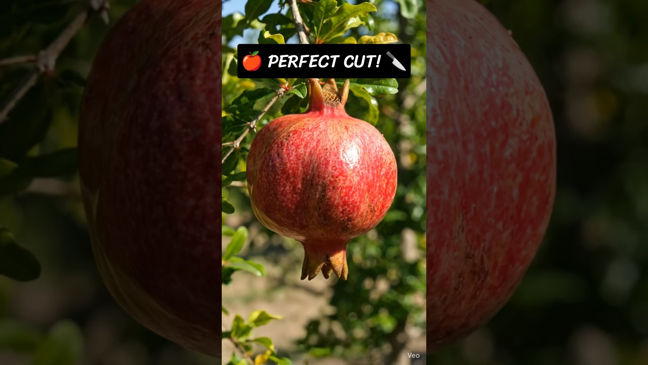 Hanging Pomegranate ASMR Cutting 🍎🔪 | Satisfying Fruit Cutting #Shorts