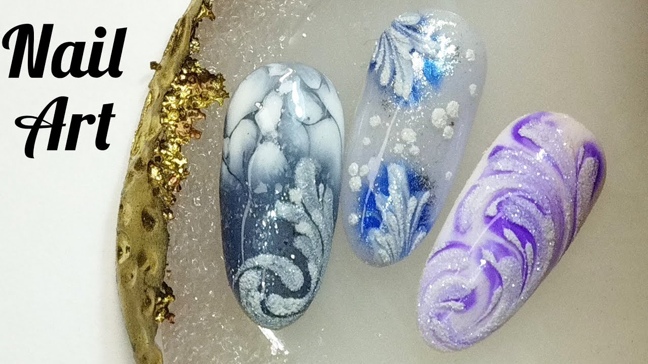 Морозные узоры. Идеи новогоднего маникюра. /Frost patterns. New Year's manicure ideas.