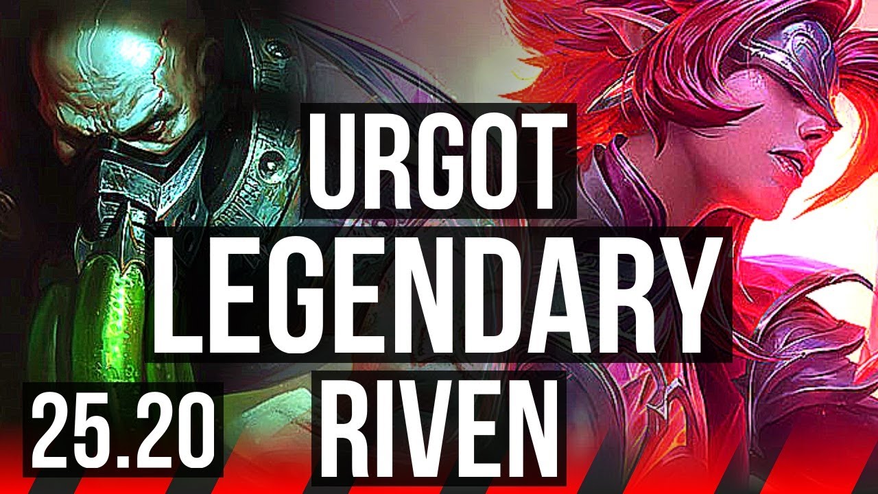 URGOT vs RIVEN (TOP) | 18/1/5, Legendary, 7 solo kills, 67% winrate | EUW Diamond | 25.20
